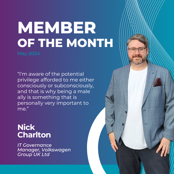 Congratulations! May's Member of the Month is Nick Charlton, IT Governance Manager at Volkswagen Group UK Ltd.